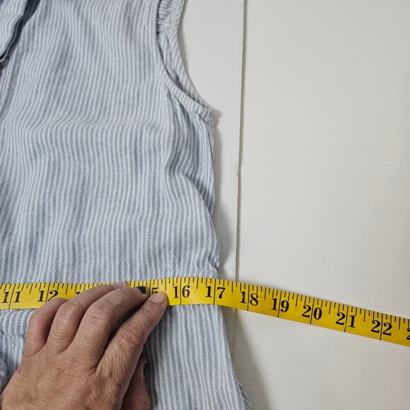 Calvin Klein Striped Linen Blend Sleeveless Tiered Maxi Dress Summer Ready Sz 4 - Picture 9 of 11